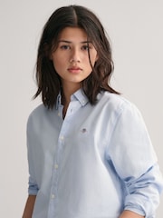 GANT Capri Blue Shield Logo Oxford 100% Cotton Shirt - Image 2 of 5