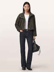 AllSaints Green Ryder Suede Jacket - Image 5 of 6