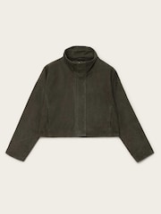 AllSaints Green Ryder Suede Jacket - Image 6 of 6