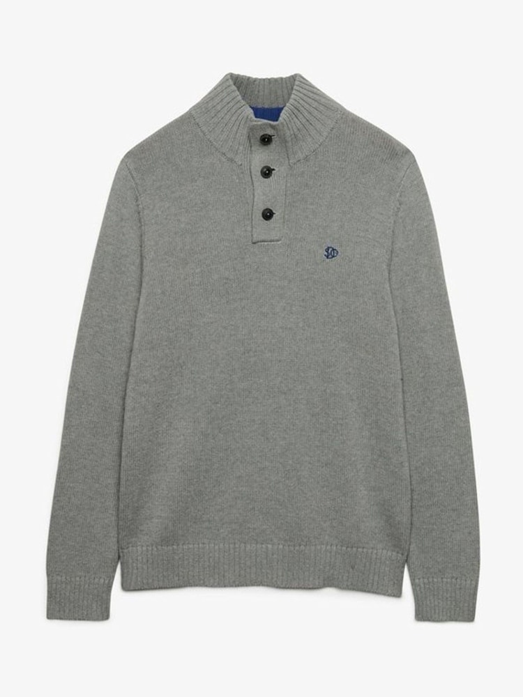 Superdry Cotton Button Henley Jumper - Imagen 1 de 2