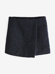 Navy Blue Premium Textured Bouclé Skort - Image 5 of 7