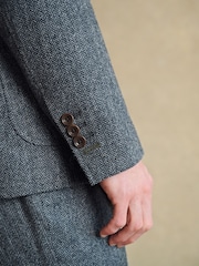Barbour® Grey Herringbone Slim Fit Suit Jacket - Image 2 of 16