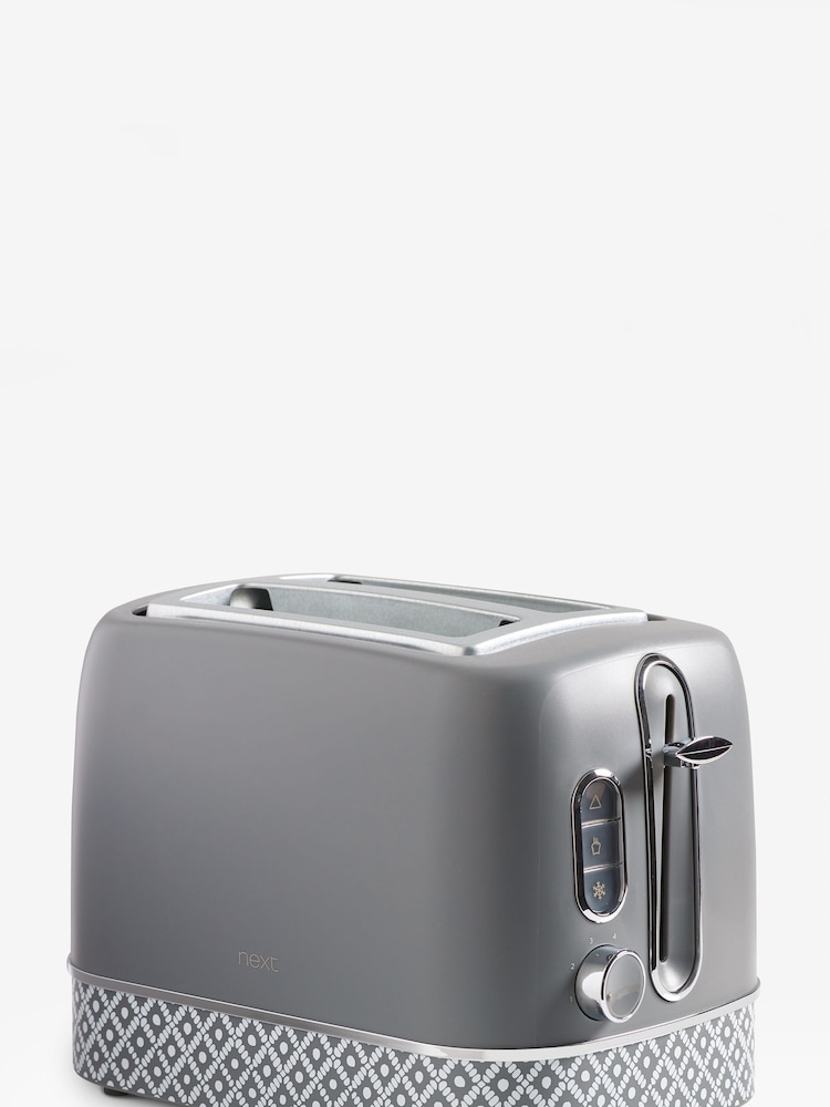 Grey Geometric 2 Slice Toaster - Image 7 of 7