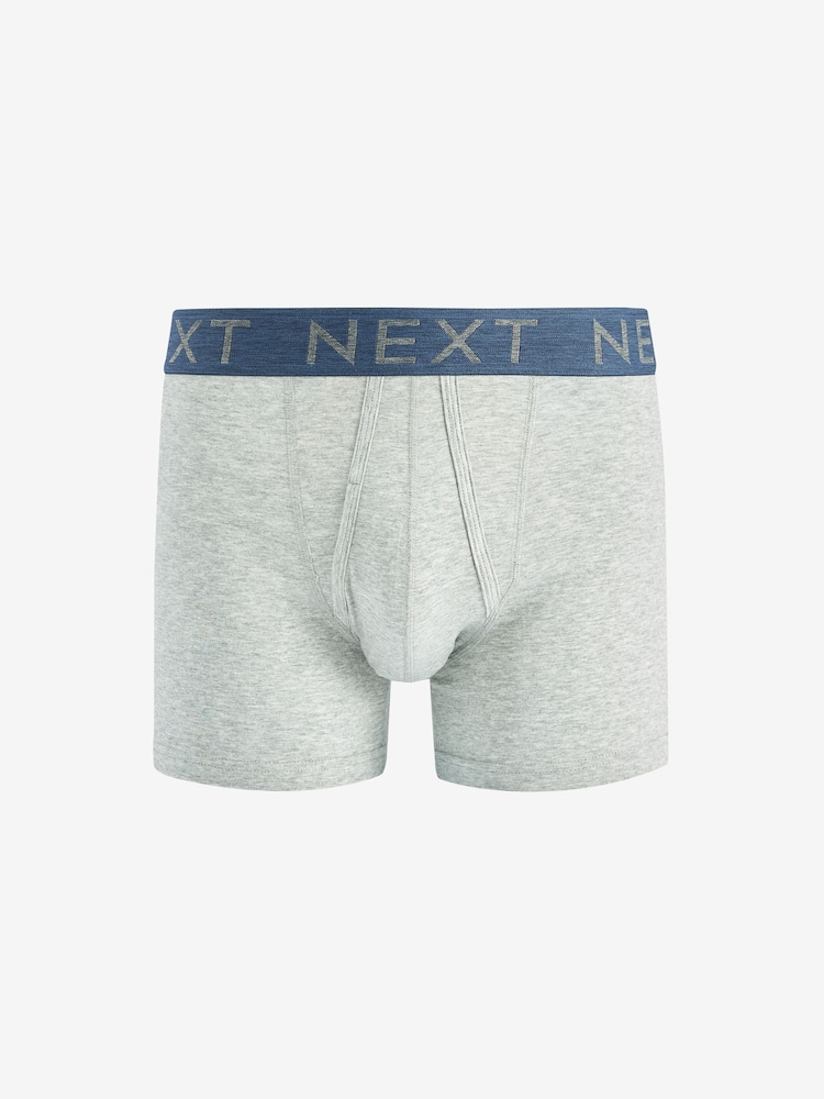 Blue 4 pack A-Front Cotton Rich Boxers - Image 4 of 7