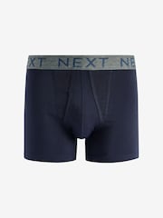 Blue 4 pack A-Front Cotton Rich Boxers - Image 5 of 7