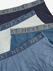 Blue 4 pack A-Front Cotton Rich Boxers - Image 7 of 7