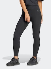 adidas Black Lounge Rib High-Waisted 7/8 Leggings - Image 1 of 6