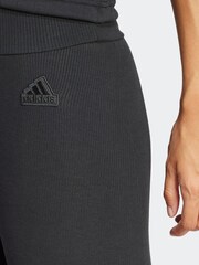adidas Black Lounge Rib High-Waisted 7/8 Leggings - Image 4 of 6