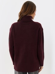 Threadbare Purple Oversized Roll Neck Jumper - Image 2 of 5