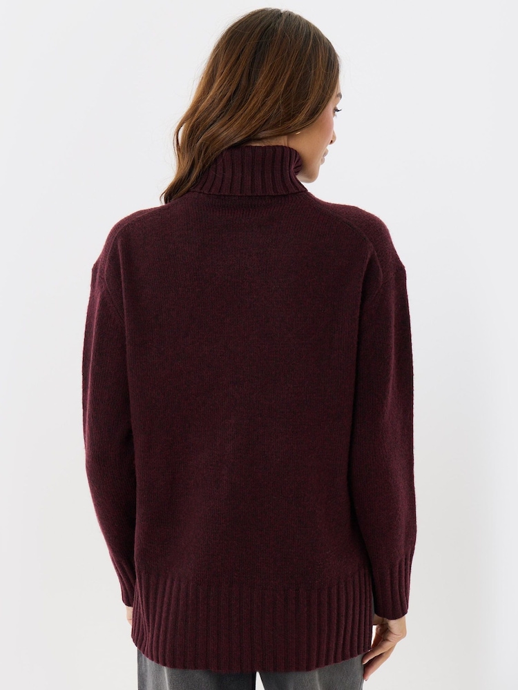 Threadbare Purple Oversized Roll Neck Jumper - Image 2 of 5