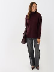 Threadbare Purple Oversized Roll Neck Jumper - Image 3 of 5