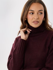 Threadbare Purple Oversized Roll Neck Jumper - Image 4 of 5