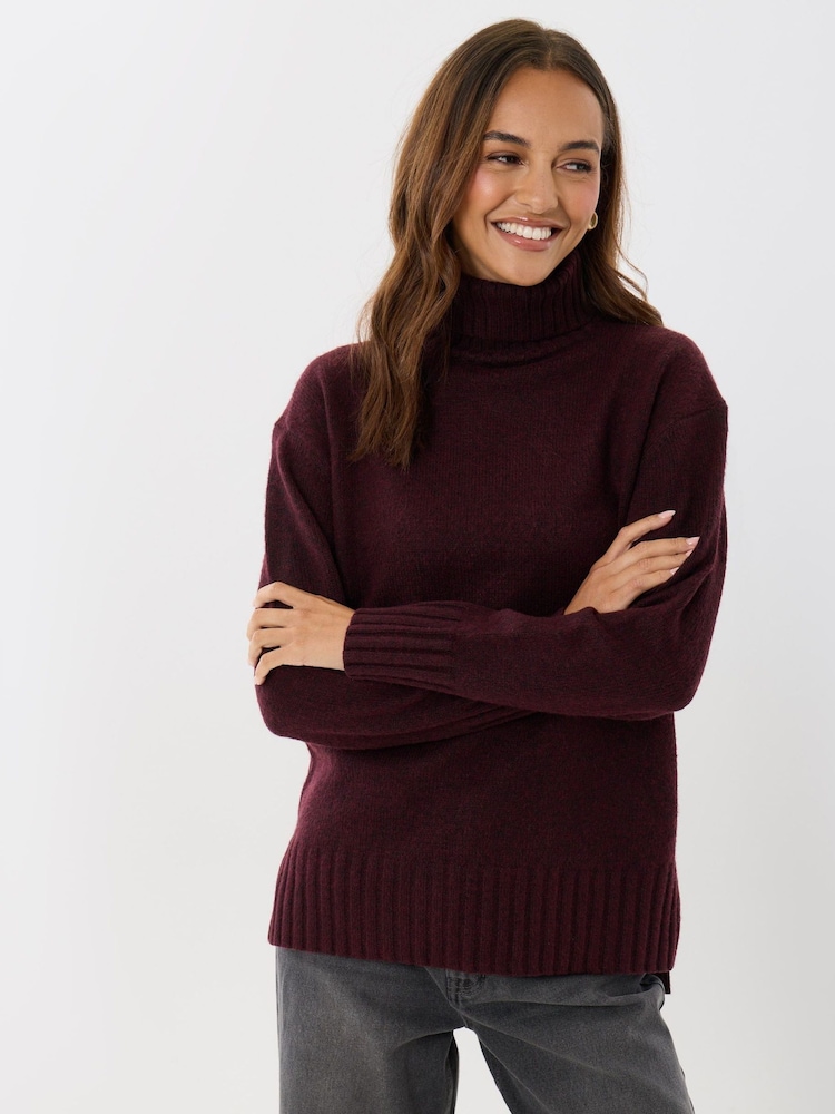 Threadbare Purple Oversized Roll Neck Jumper - Image 5 of 5