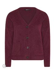 Yours Curve Red Brushed Boyfriend Cardigan - Image 5 of 6