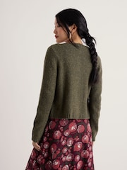 Seasalt Cornwall Green Dawson Pick Cardigan Made With Merino - Image 3 of 5
