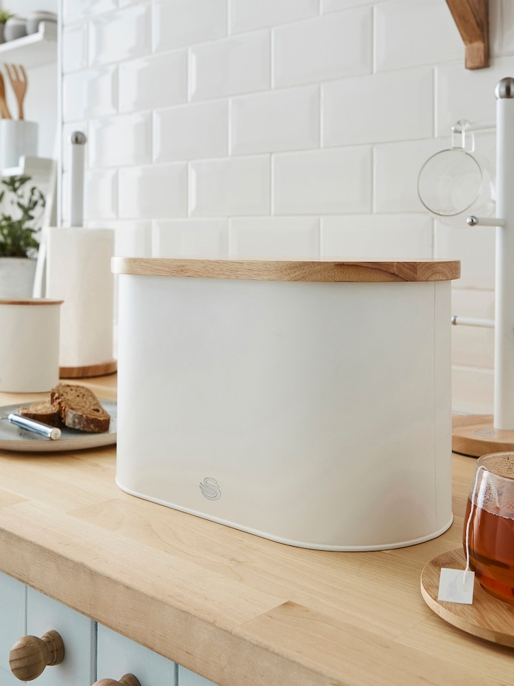 Swan White Nordic White Bread Bin - Image 1 of 5