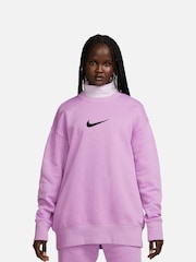 Nike Purple Oversized Midi Swoosh Crew Sweatshirt - Image 1 of 7