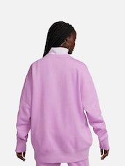 Nike Purple Oversized Midi Swoosh Crew Sweatshirt - Image 2 of 7