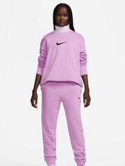 Nike Purple Oversized Midi Swoosh Crew Sweatshirt - Image 3 of 7