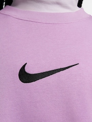 Nike Purple Oversized Midi Swoosh Crew Sweatshirt - Image 6 of 7