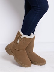 Just Sheepskin Brown Ladies Berkshire Mid Boots - Image 1 of 5