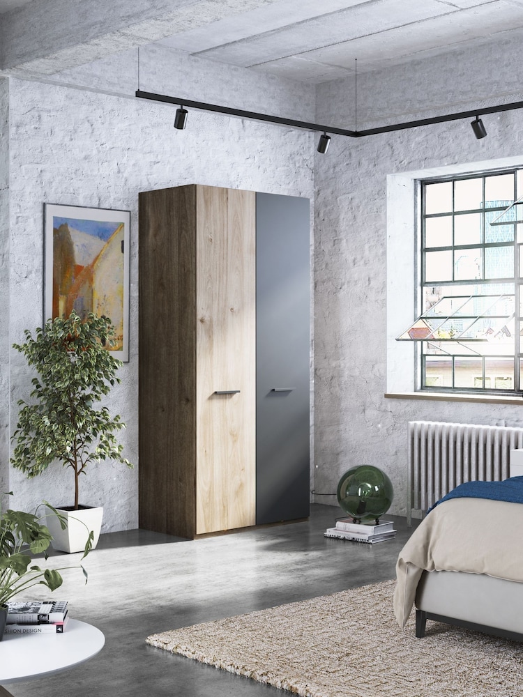 Wiemann Oak Jenson Wood and Matt Semi Fitted Double Wardrobe - Image 1 of 2