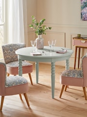 Clarke and Clarke Sage Green Ashdon 4 Seater Round Dining Table - Image 1 of 6