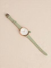 Silver/Gold Tone Semi Precious Stone Detail Watch - Image 2 of 6