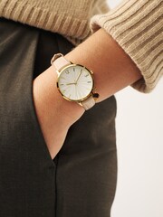 Silver/Gold Tone Semi Precious Stone Detail Watch - Image 6 of 6