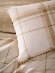 Vantona Beige Supersoft Brushed Cotton Plaid Duvet Cover Set - Image 4 of 5