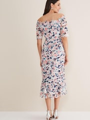 Phase Eight Natural Francesa Off Shoulder Floral Print Dress - Image 3 of 6