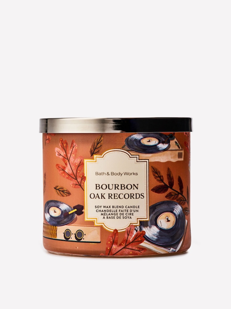 Bath & Body Works Bourbon Oak & Records 3-Wick Candle 411g - Image 1 of 4