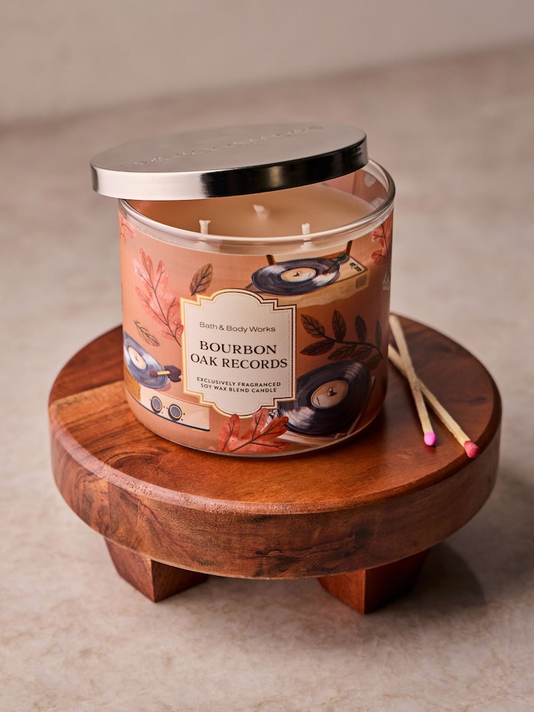 Bath & Body Works Bourbon Oak & Records 3-Wick Candle 411g - Image 2 of 4