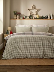Vantona Green Festive Check Duvet Cover and Pillowcase Set - Image 2 of 5