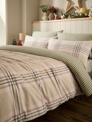 Vantona Green Festive Check Duvet Cover and Pillowcase Set - Image 3 of 5