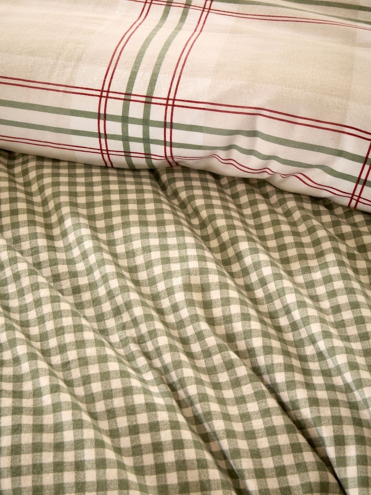 Vantona Green Festive Check Duvet Cover and Pillowcase Set - Image 5 of 5