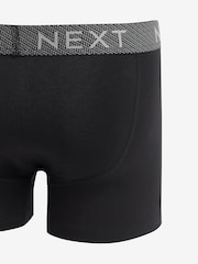 Blue Grey Texture Waistband 4 pack A-Front Cotton Rich Boxers - Image 7 of 7