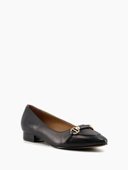 Dune London Black Hippy T Snaffle Ballerinas - Image 2 of 5
