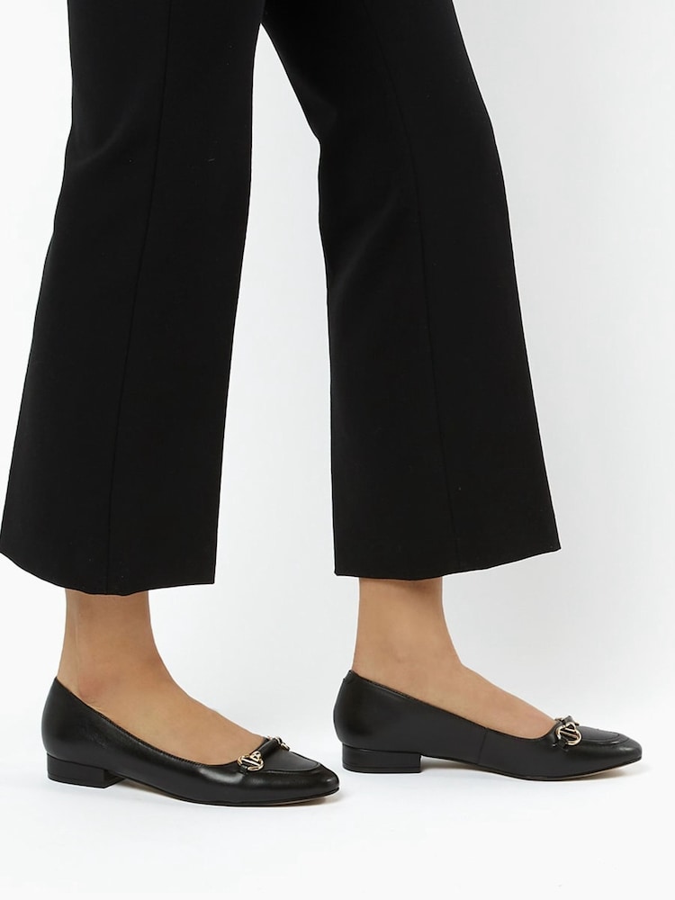 Dune London Black Hippy T Snaffle Ballerinas - Image 5 of 5