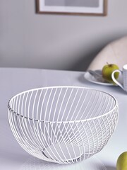 White Moderna Wire Fruit Bowl - Image 2 of 3
