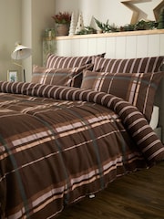 Vantona Chocolate Supersoft Brushed Cotton Plaid Duvet Cover Set - Image 3 of 5