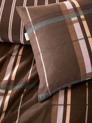 Vantona Chocolate Supersoft Brushed Cotton Plaid Duvet Cover Set - Image 4 of 5