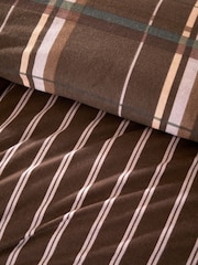 Vantona Chocolate Supersoft Brushed Cotton Plaid Duvet Cover Set - Image 5 of 5