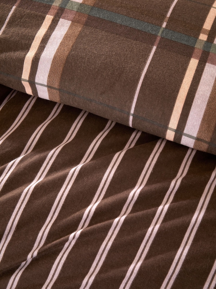 Vantona Chocolate Supersoft Brushed Cotton Plaid Duvet Cover Set - Image 5 of 5 Vantona Chocolate Supersoft Brushed Cotton Plaid Duvet Cover Set - Image 5 of 5