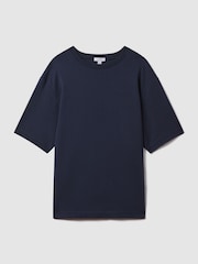 Reiss Eclipse Blue Tate Oversized Garment Dye T-Shirt - Image 2 of 6