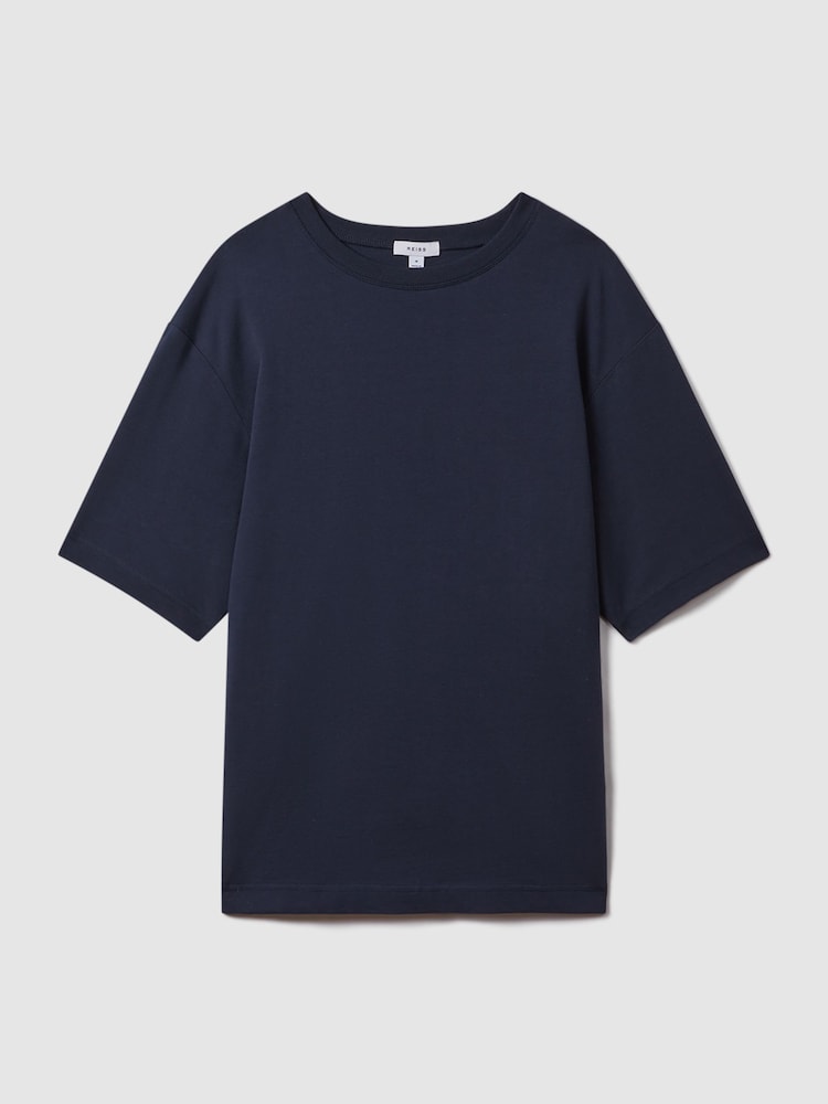 Reiss Eclipse Blue Tate Oversized Garment Dye T-Shirt - Image 2 of 6