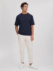 Reiss Eclipse Blue Tate Oversized Garment Dye T-Shirt - Image 3 of 6