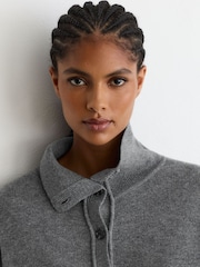 Boz - Reiss Martha Wool-Cashmere Half-Button Jumper - 7şəkildən 4 şəkil