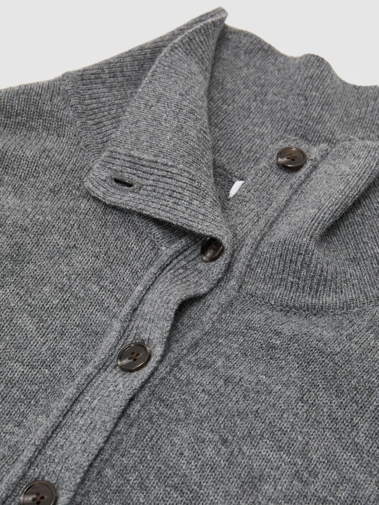Boz - Reiss Martha Wool-Cashmere Half-Button Jumper - 7şəkildən 7 şəkil