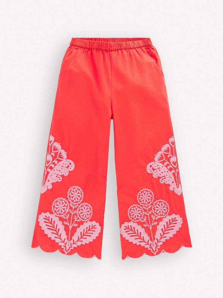 Boden Red Scallop Hem Trousers - Image 1 of 3 Boden Red Scallop Hem Trousers - Image 1 of 3